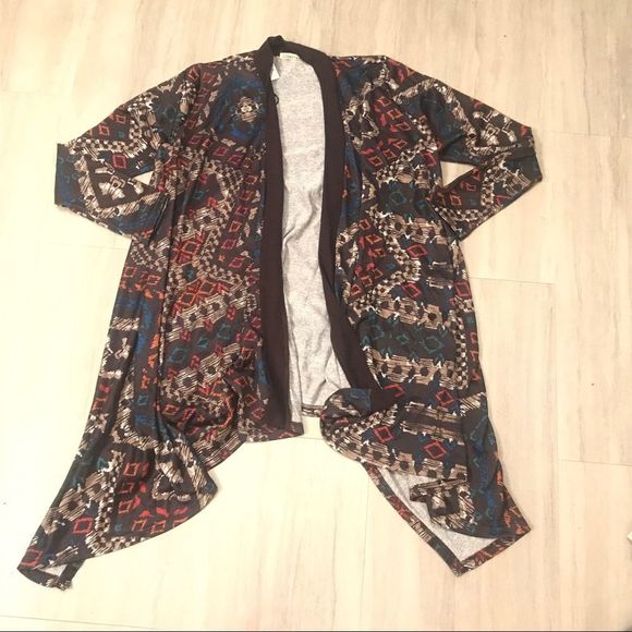 Liberty Love Aztec Print Waterfall Cardigan 5/$25 - Picture 2 of 6